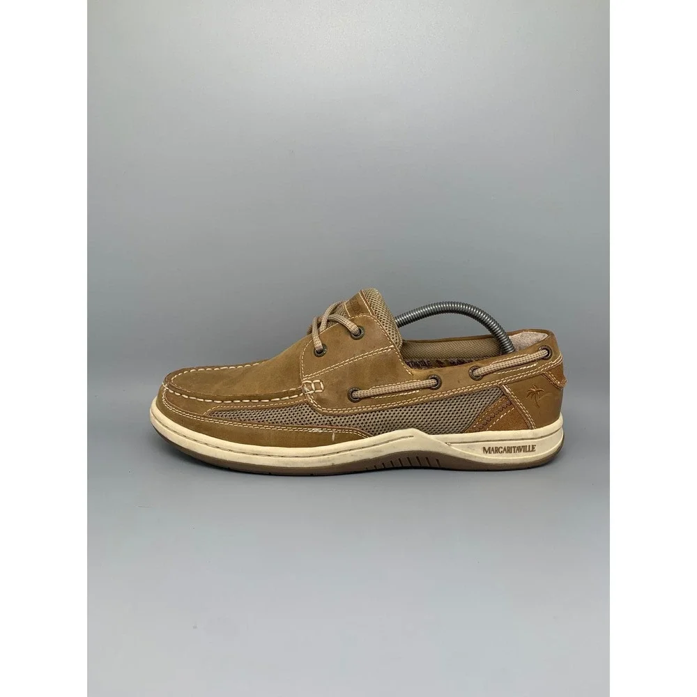 Margaritaville Anchor Lace Up Brown Boat Shoes MG1301F Men's Sz 11.5